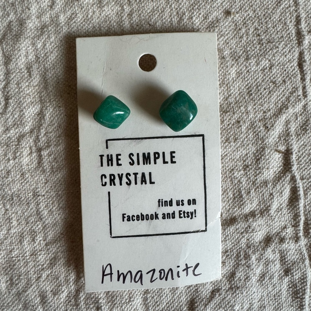 Amazonite natural stone crystal grounding jewelry earrings